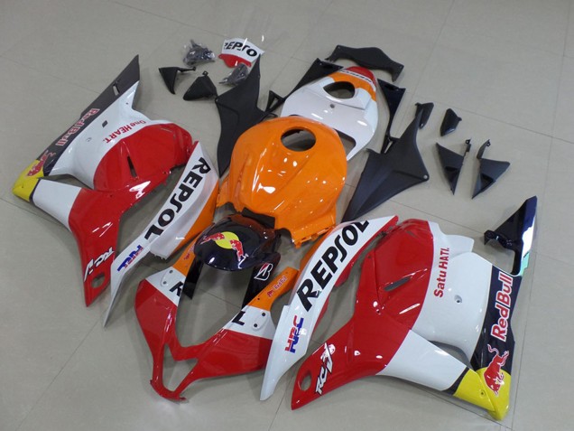 Mejores Carenados Moto Honda CBR600RR 2009-2012 - Naranja Blanco Rojo Amarillo Azul Repsol HRC Rojo Bull