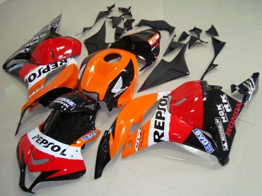 Mejores Carenado Moto Honda CBR600RR 2009-2012 - Naranja Blanco Rojo Negro Brillante Repsol