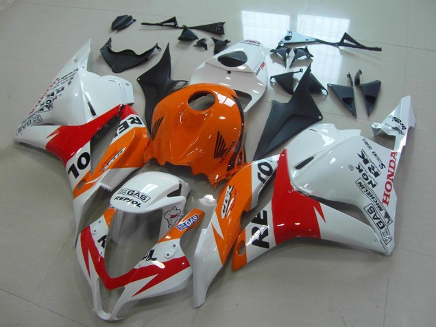 Mejores Kit Carenados Moto Honda CBR600RR 2009-2012 - Naranja Blanco Rojo Negro Brillante Repsol