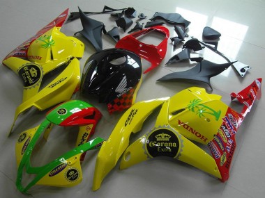 Mejores Carenados Moto Honda CBR600RR 2009-2012 - Amarillo Rojo Verde Negro Brillante Corona Extra
