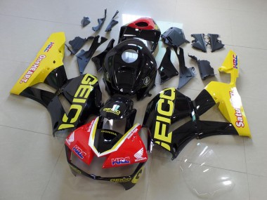 Mejores Carenados Moto Honda CBR600RR 2013-2023 - Amarillo Rojo Negro Brillante Geico