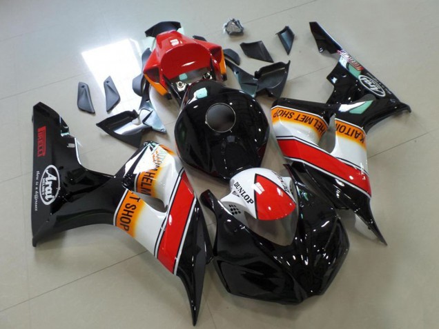 Mejores Carenados Moto Honda CBR1000RR 2006-2007 - Rojo Blanco Naranja Negro Brillante Carrera