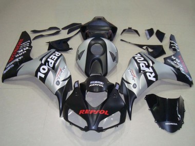 Mejores Carenado Moto Honda CBR1000RR 2006-2007 - Plata Negro Mate Repsol