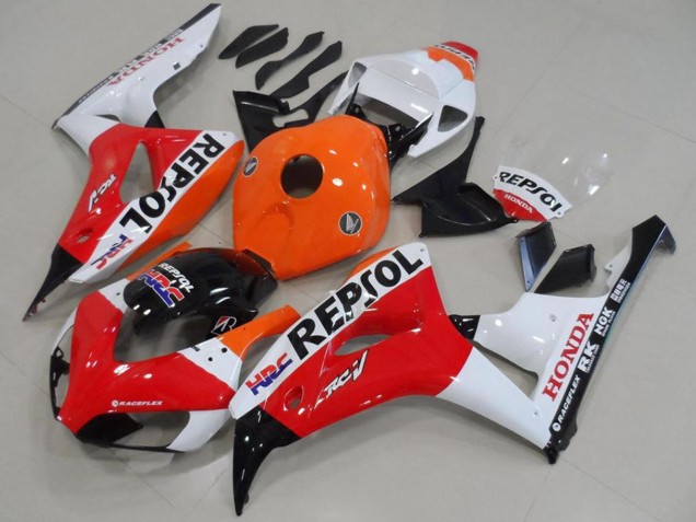 Mejores Carenado Moto Honda CBR1000RR 2006-2007 - Naranja Blanco Rojo Negro Brillante Repsol HRC