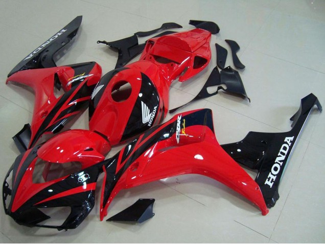 Mejores Kits Carenado Moto Honda CBR1000RR 2006-2007 - Rojo Negro Brillante