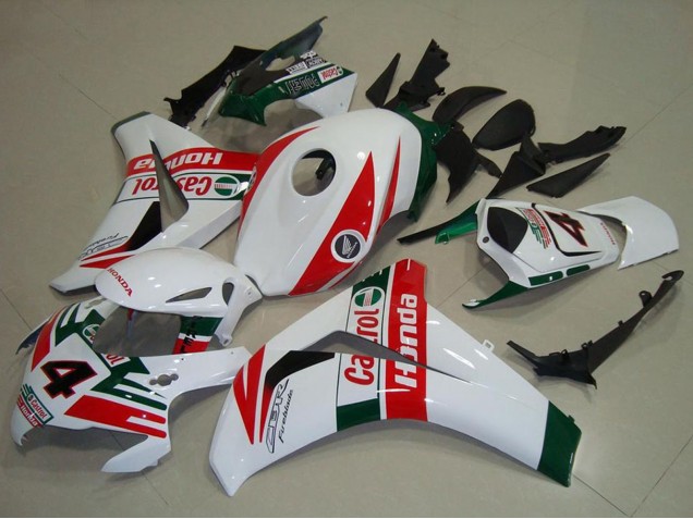 Mejores Carenados Moto Honda CBR1000RR 2008-2011 - Blanco Rojo Verde Oscuro Castrol