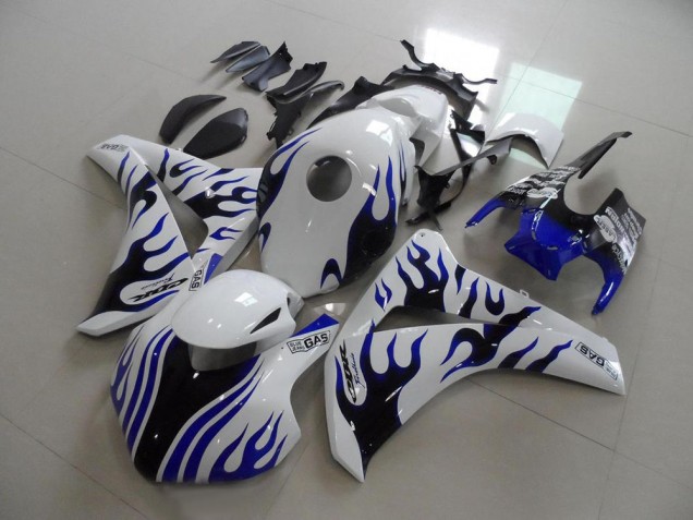 Mejores Carenados Moto Honda CBR1000RR 2008-2011 - Blanco Azul Llama Carrera