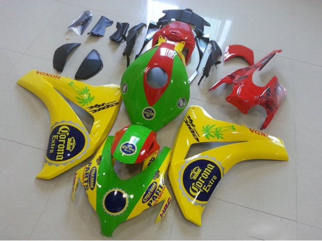 Mejores Carenados Moto Honda CBR1000RR 2008-2011 - Amarillo Verde Rojo Negro Corona