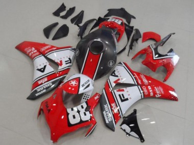 Mejores Carenados Moto Honda CBR1000RR 2008-2011 - Blanco Rojo Negro Mate Dunlop Fiamm 88