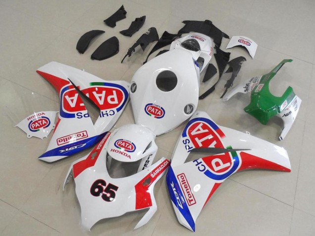 Mejores Carenados Moto Honda CBR1000RR 2008-2011 - Blanco Rojo Azul Pata 65