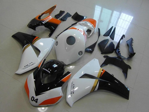 Mejores Carenados Moto Honda CBR1000RR 2008-2011 - Blanco Naranja Negro Brillante Carrera