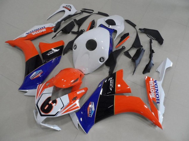 Mejores Carenados Moto Honda CBR1000RR 2012-2016 - Blanco Azul Naranja Negro Brillante TT Legends 6
