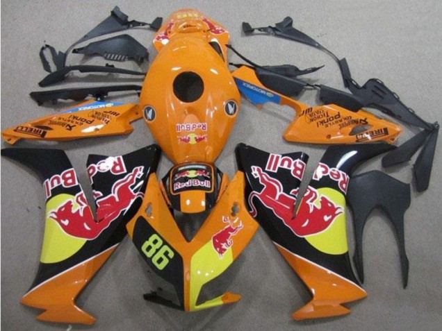 Mejores Carenados Moto Honda CBR1000RR 2012-2016 - Naranja Amarillo Negro Brillante Rojo Bull 86