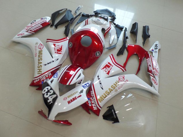 Mejores Carenados Moto Honda CBR1000RR 2012-2016 - Blanco Rojo Musashi 634