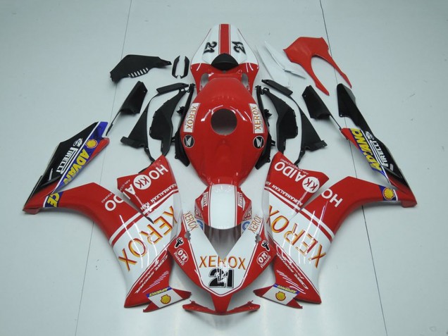 Mejores Carenados Moto Honda CBR1000RR 2012-2016 - Blanco Rojo Negro Brillante Xerox 21