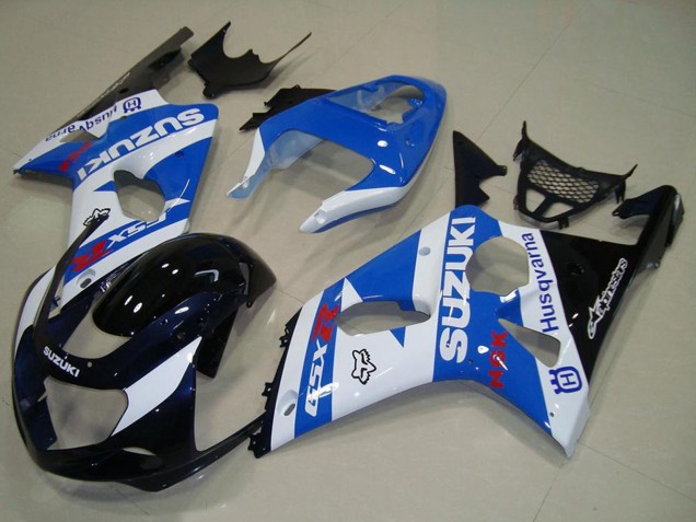 Mejores Carenados Moto Suzuki GSXR 1000 2000-2002 - Blanco Azul Negro Brillante