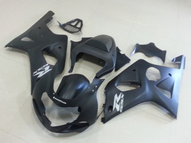 Mejores Carenados Moto Suzuki GSXR 1000 2000-2002 - Negro Mate Plata Calcomanía