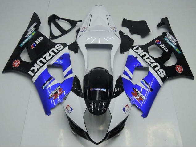 Mejores Carenados Moto Suzuki GSXR 1000 2003-2004 - Blanco Azul Negro Rojo Elf