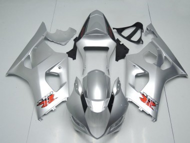 Mejores Carenados Moto Suzuki GSXR 1000 2003-2004 - Plata Rojo OEM Estilo