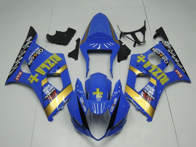 Mejores Carenado Moto Suzuki GSXR 1000 2003-2004 - Azul Oro Negro Rizla