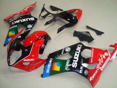 Mejores Carenados Moto Suzuki GSXR 1000 2003-2004 - Rojo Negro Azul Verde JOMO Pepephone