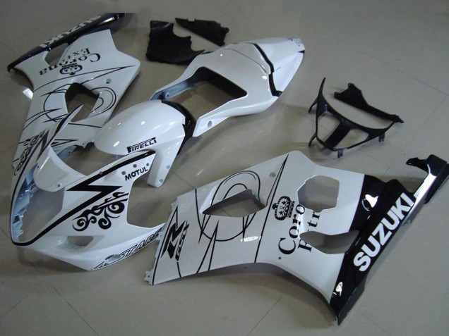 Mejores Carenados Moto Suzuki GSXR 1000 2003-2004 - Blanco Negro Corona