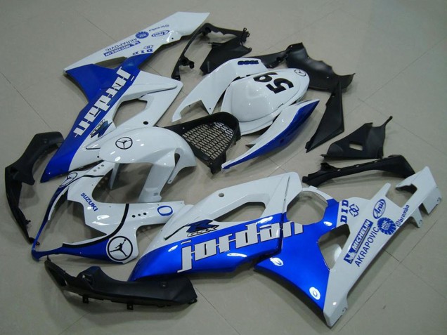 Mejores Carenados Moto Suzuki GSXR 1000 2005-2006 - Blanco Azul Jordan 59