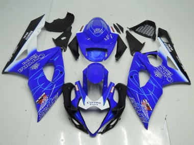 Mejores Carenados Moto Suzuki GSXR 1000 2005-2006 - Azul Blanco Negro Corona