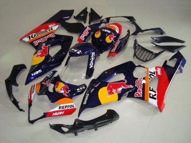 Mejores Carenados Moto Suzuki GSXR 1000 2005-2006 - Azul Oscuro Amarillo Rojo Bull Repsol