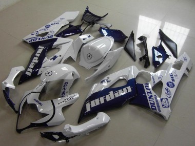 Mejores Carenados Moto Suzuki GSXR 1000 2005-2006 - Blanco Azul Oscuro Jordan