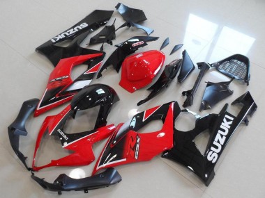 Mejores Carenados Moto Suzuki GSXR 1000 2005-2006 - Rojo Negro Brillante OEM Estilo