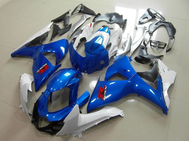 Mejores Carenados Moto Suzuki GSXR 1000 2009-2016 - Azul Blanco Negro OEM Estilo