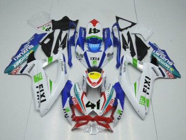 Mejores Carenados Moto Suzuki GSXR 1000 2009-2016 - Blanco Azul Rojo Amarillo Verde Fixi 41