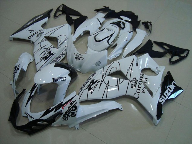 Mejores Carenados Moto Suzuki GSXR 1000 2009-2016 - Blanco Negro Corona