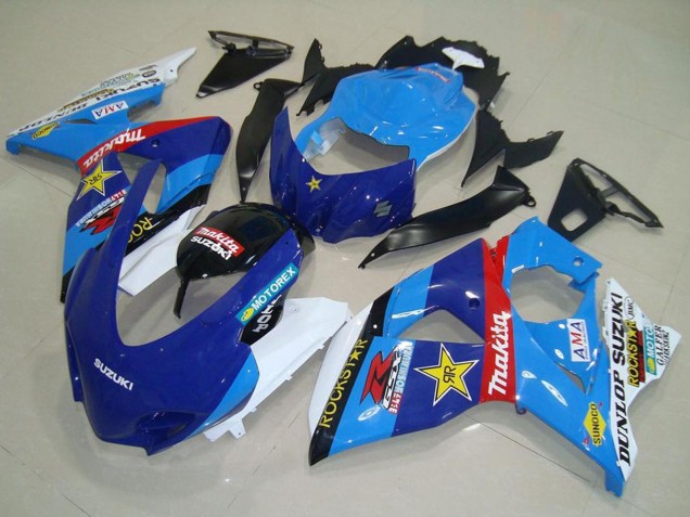 Mejores Carenados Moto Suzuki GSXR 1000 2009-2016 - Azul Blanco Rojo Negro Rockstar Carrera