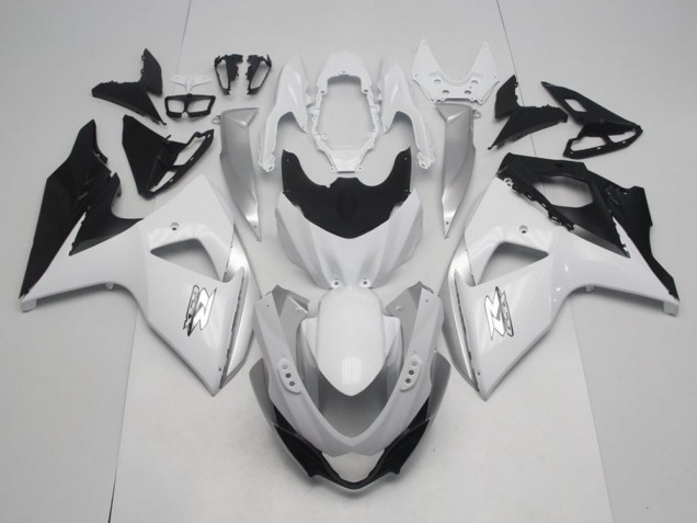 Mejores Carenados Moto Suzuki GSXR 1000 2009-2016 - Blanco Negro OEM Estilo