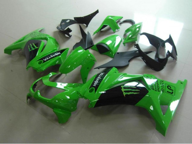 Mejores Carenados Moto Kawasaki ZX250R 2008-2012 - Verde Negro Brillante Monstruo
