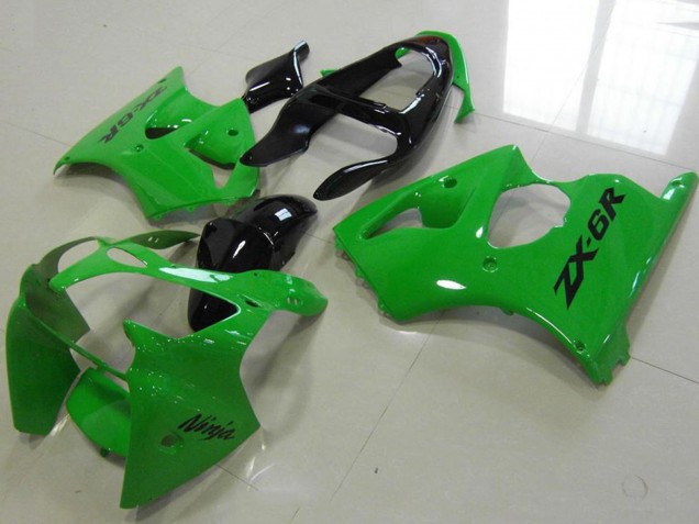 Mejores Carenado Moto Kawasaki ZX6R 2000-2002 - Verde Negro Brillante