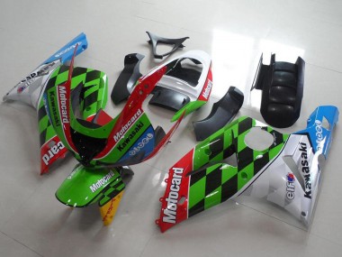 Mejores Carenados Moto Kawasaki ZX6R 2003-2004 - Blanco Rojo Verde Azul Negro Motocard