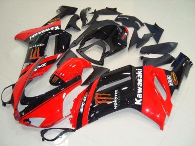 Mejores Carenados Moto Kawasaki ZX6R 2007-2008 - Monstruo In Rojo