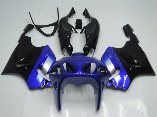 Mejores Carenados Moto Kawasaki ZX7R 1996-2003 - Azul Plata Negro Brillante