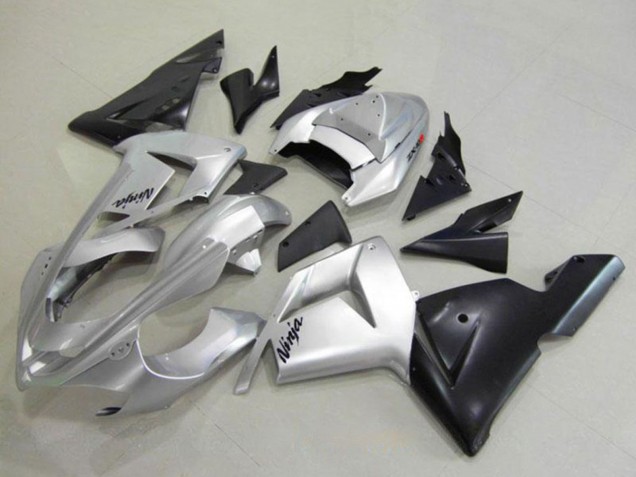 Mejores Carenado Moto Kawasaki ZX10R 2004-2005 - Plata Negro Ninja