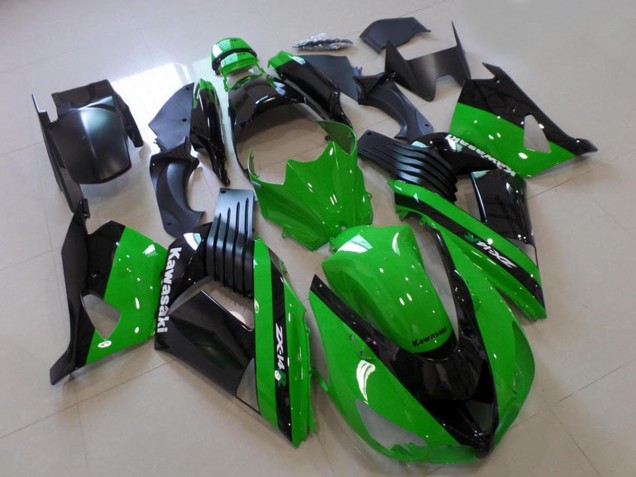 Mejores Carenados Moto Kawasaki ZX14R ZZR1400 2006-2011 - Verde Negro Brillante