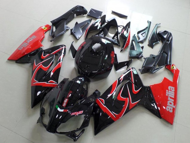 Mejores Carenado Moto Aprilia RS125 2006-2011 - Negro Brillante Rojo