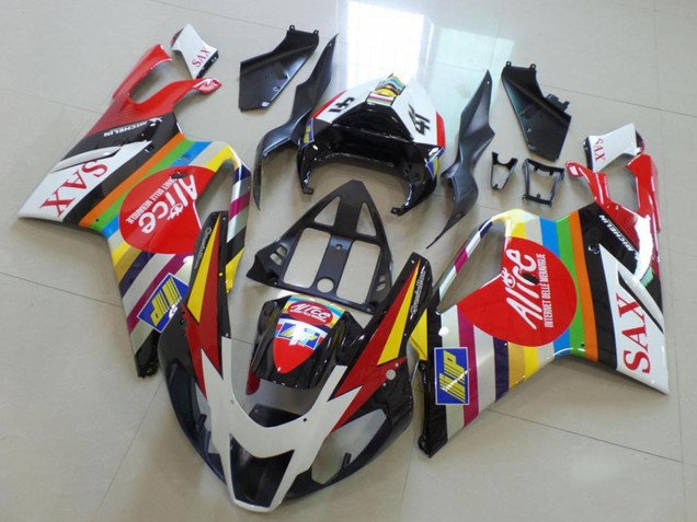 Mejores Carenados Moto Aprilia RSV1000 2003-2006 - Blanco Rojo Negro Verde Amarillo Alice Sax