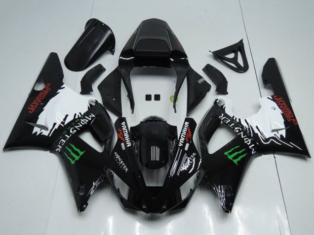 Mejores Carenados Moto Yamaha YZF R1 2000-2001 - Negro Brillante Blanco Rojo Verde Monstruo