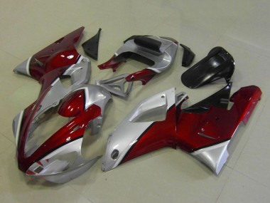 Mejores Carenados Moto Yamaha YZF R1 2000-2001 - Plata Rojo Granate