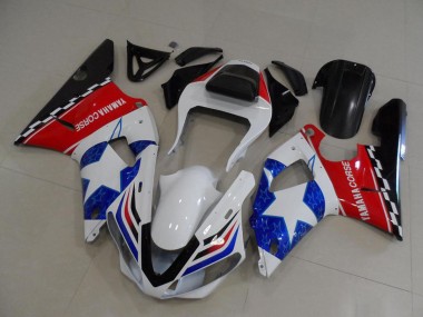 Mejores Carenados Moto Yamaha YZF R1 2000-2001 - Blanco Rojo Azul Negro Corse
