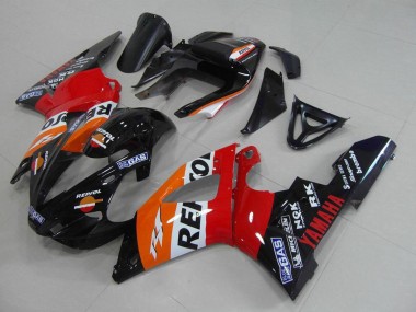 Mejores Carenados Moto Yamaha YZF R1 2000-2001 - Naranja Blanco Rojo Negro Repsol