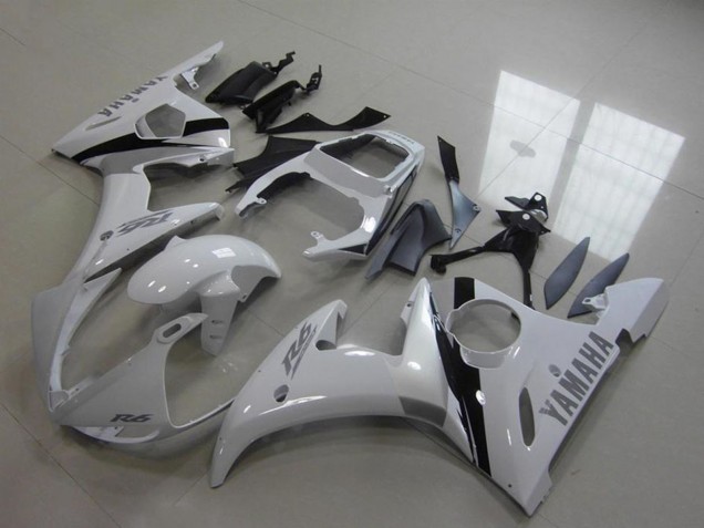 Mejores Kits Carenado Moto Yamaha YZF R6 2003-2004 - Blanco Negro Brillante